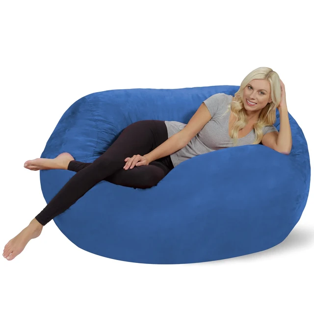 Chill Sack Bean Bag Chair: Giant 6' Memory Foam Furniture Bean Bag - Big Sofa with Soft Micro Fiber Cover, Charcoal