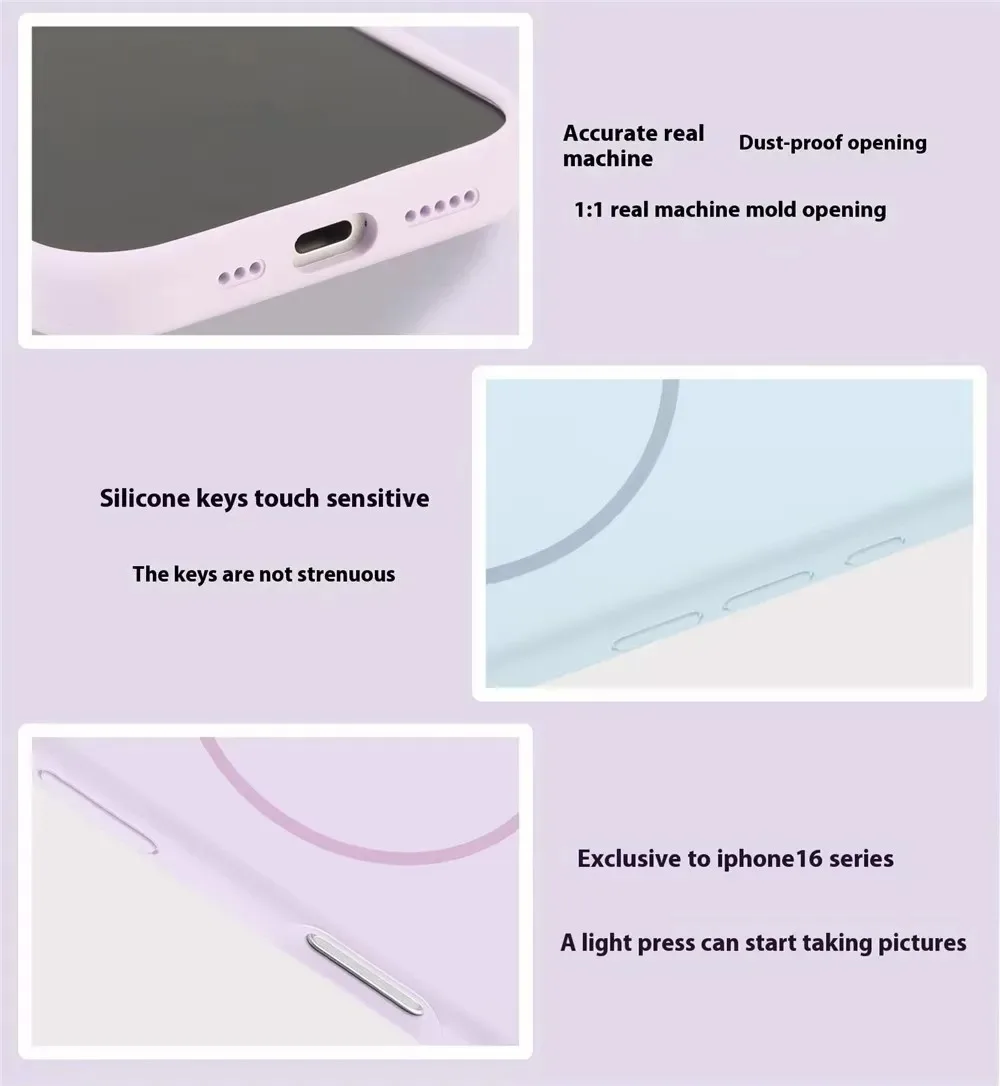 Magnetic Original Liquid Silicone Phone Case For iPhone 15 14 16 Plus 12 13 16 17 Pro Max Funda For Magsafe Protector Soft Cover