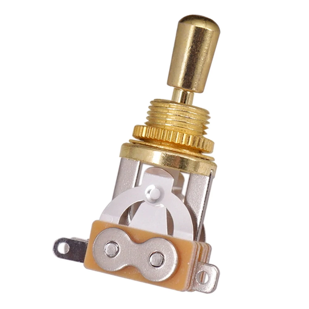 Three-Way Short Straight Guitar Toggle Switch with Brass Hat