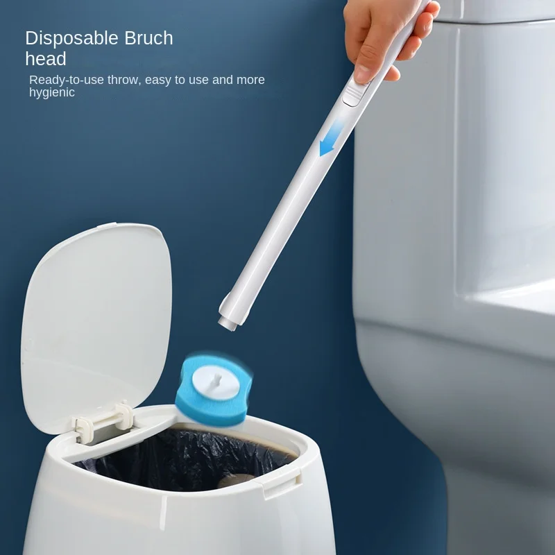 Disposable Toilet Brush Long Holder Bathroom Toilet Cleaner Brush Home Cleaning Tool WC Bathroom Accessories with Refill Heads bathroom accessories toilet brush set
