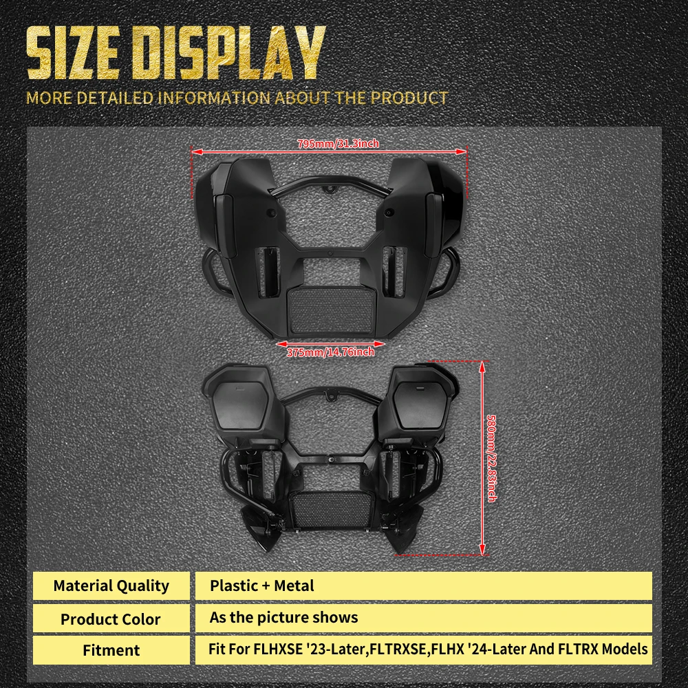 Moto Carenatura Spoiler Basso Kit Highway Motore Guard Crash Bar Per Harley Touring Road Street Glide 2024-Up FLHXSE 23-2025 - immagine 6