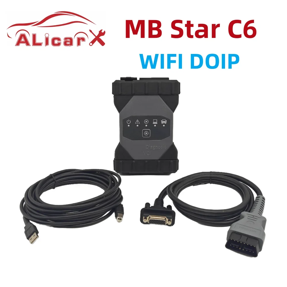 

Диагностический мультиплексор V2024 MB C6 VCI WiFi Doip VCI Connect obd2, Мультиплексор Mb Star C6 для грузовиков и автомобилей, диагностический инструмент, Автомобильный сканер
