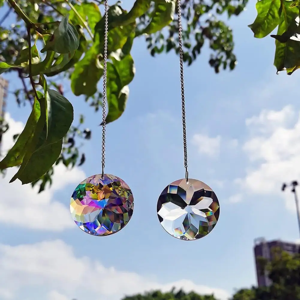 1Pc Rainbow Maker Window Ornament Elegant Faux Crystal Sunshade Decoration Handmade Faux Suncatcher Prisms for Home Garden Decor