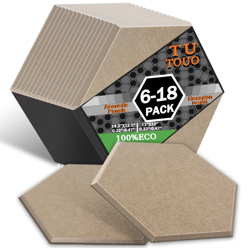 TOUO แผงอะคูสติก 6-18 PC NOISE Treatment ฉนวนกันความร้อนเก็บเสียงโฮมสตูดิโอความหนาแน่นสูง Soundproof Wall Decor ห้องนอน 1