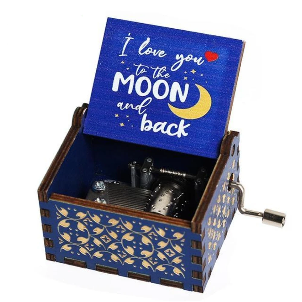 Music Box You Are My Sunshine Music Box, Color Printing Wooden Hand Crank Musical Box, Birthday Gift for Girlfriend, Children's Day Gift