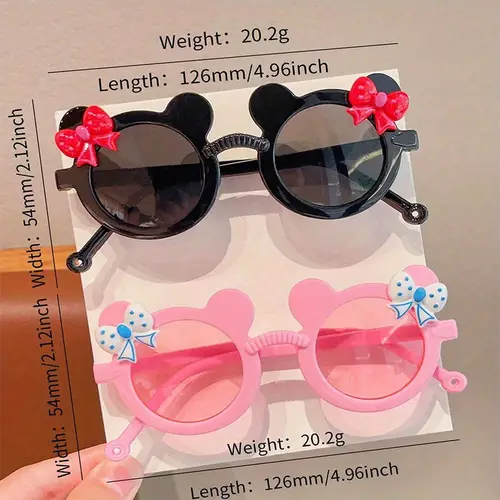 2/3Pcs Boy Girl Cute Bear Frame Bowknot Kids Children Fashion Glasses Eyewear - Image 3