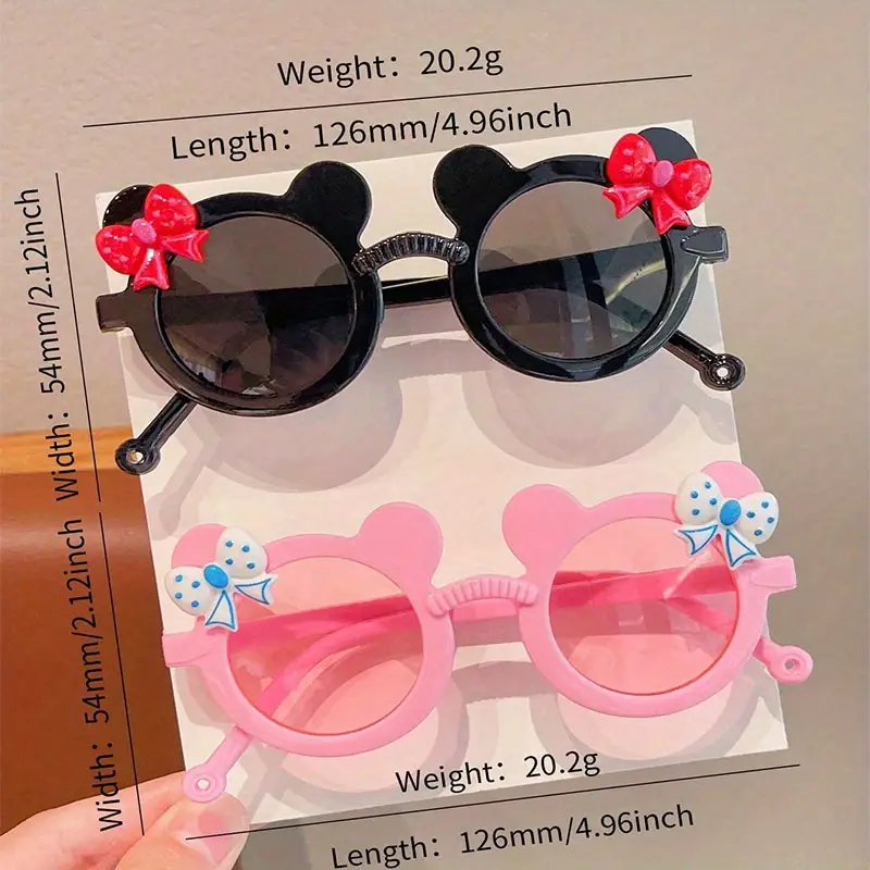 2/3Pcs Boy Girl Cute Bear Frame Bowknot Kids Children Fashion Glasses Eyewear - Image 3
