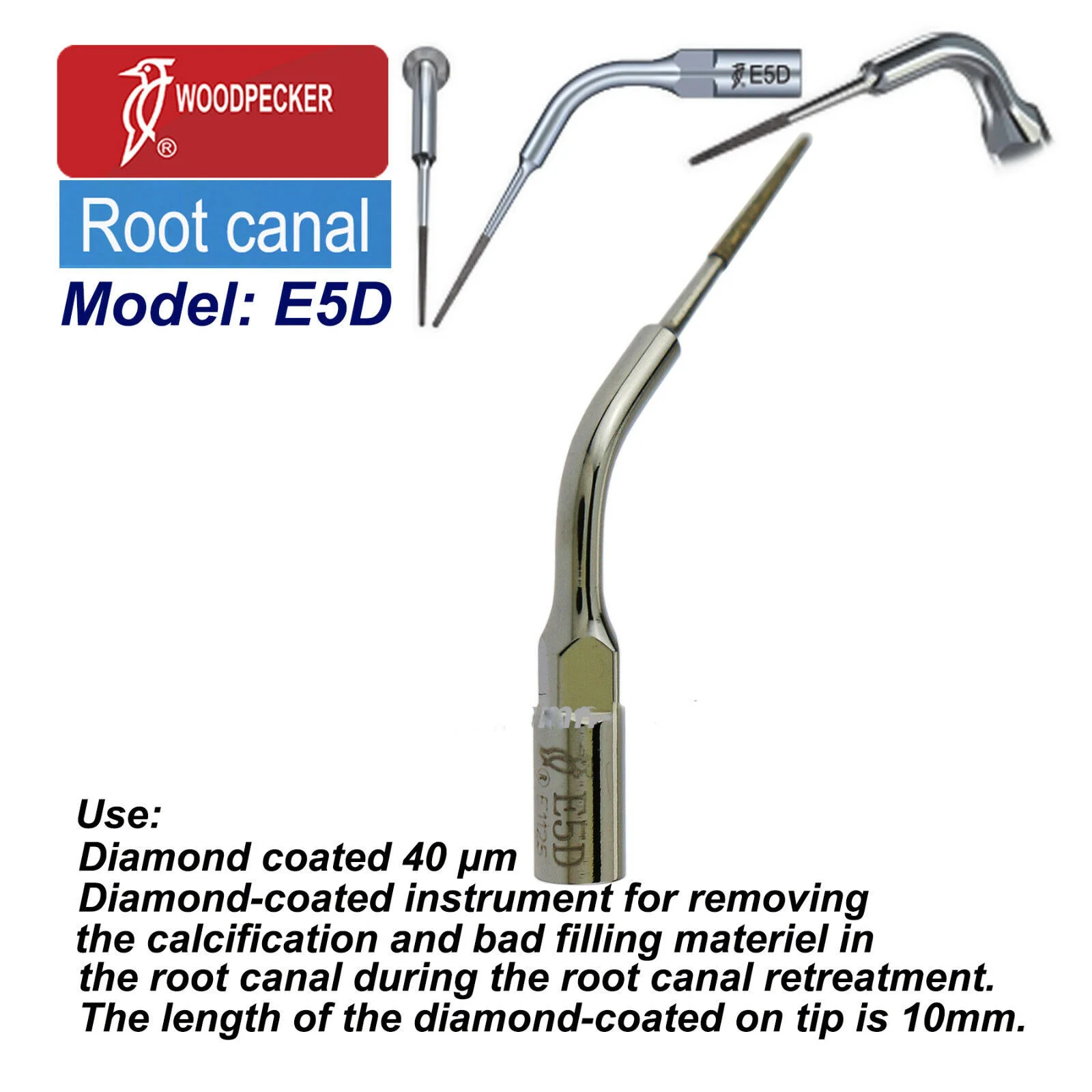 Lote De 2 Puntas De Escalador Dental (scaler Tip) Woodpecker DTE ED6 - Para Endodoncia - Original