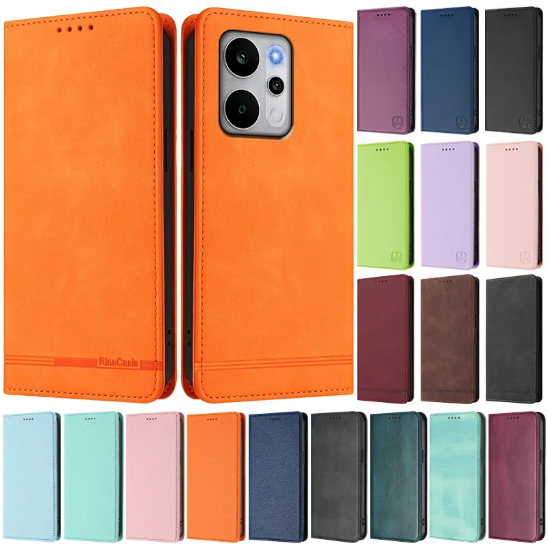 Leather Flip Stand Phone Case with Magnetic Closure