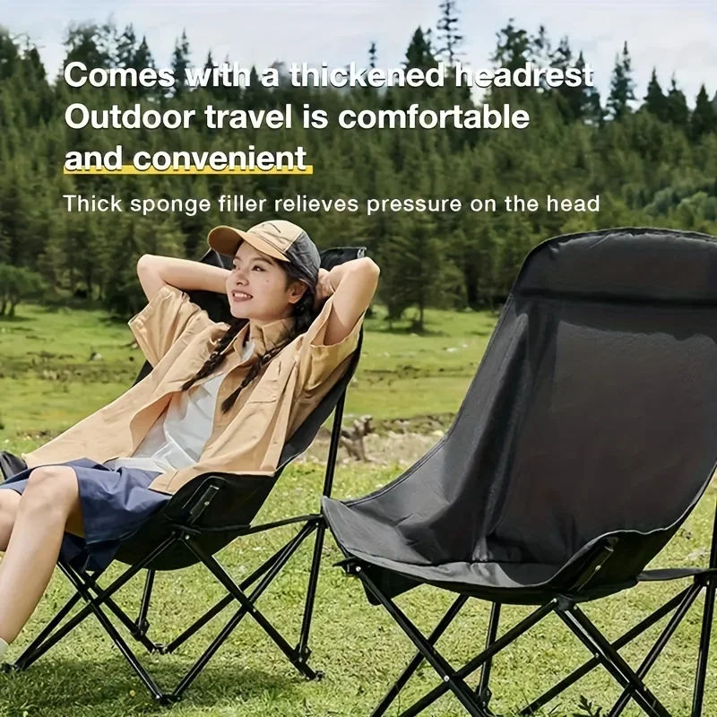 Chaise lune adulte pliante haut dossier portable style blanc camping pêche extérieur légère durable