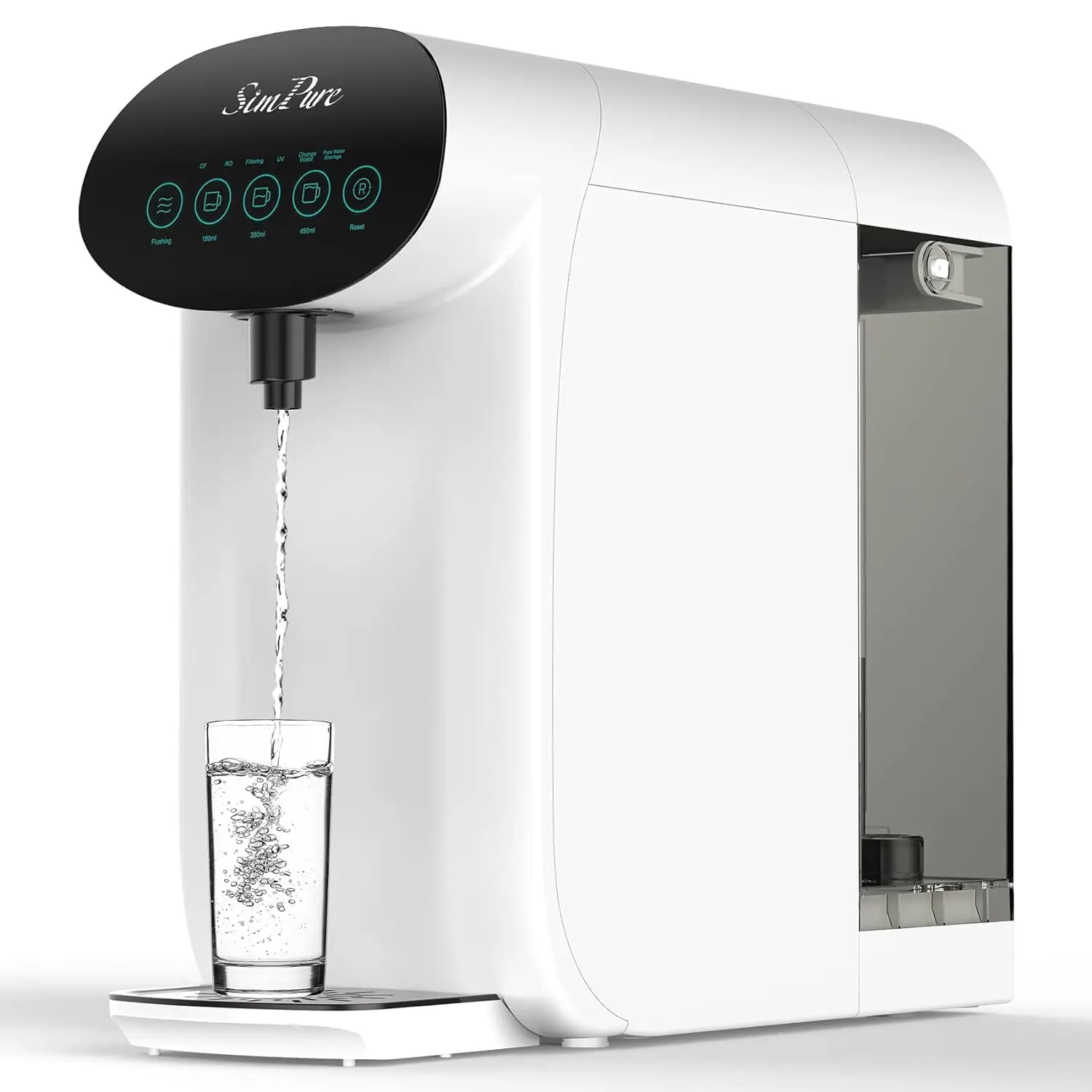

SimPure Y7P-W UV Countertop Reverse Osmosis Water Filtration Purification System, 4 Stage RO Water Filter, Bottleless Water