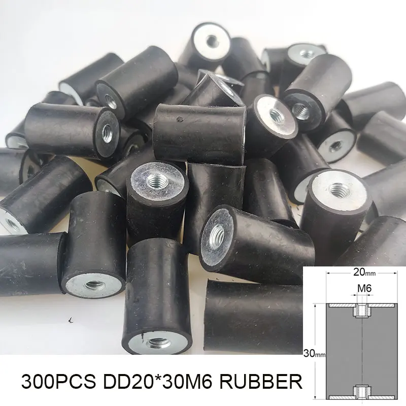 300 шт., резиновые амортизаторы с резьбой D 20x H 30 M6