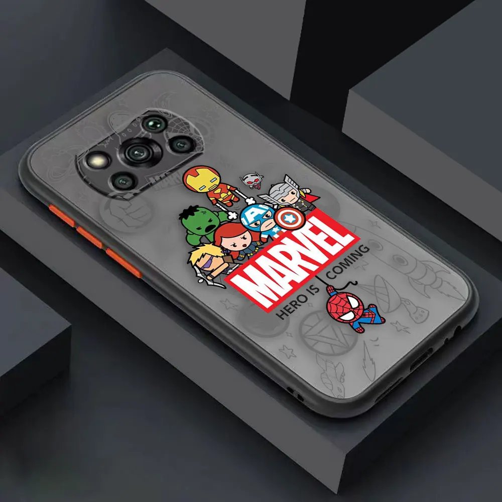thumbnail image 1 of Matte Case for Xiaomi POCO X4 X3 X2 M4 M3 M2 F4 F3 GT F2 C40 CC9 PRO 4G 5G A3 MIX4 CIVI Case Funda Marvel Avengers Heroes Space, 1 of 5