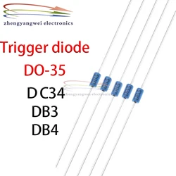 100PCS Blueblue Bidirectional Trigger Diodes - DB - 3 Trigger Tube, DO - 35 Package (DB4)