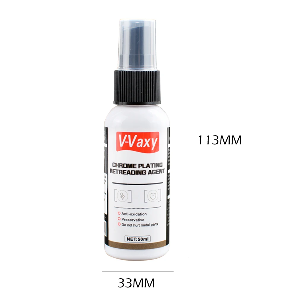 50ml Chrome Plate Retreading Agent Liquid Car Logo Rust Removal Spray Cleaner