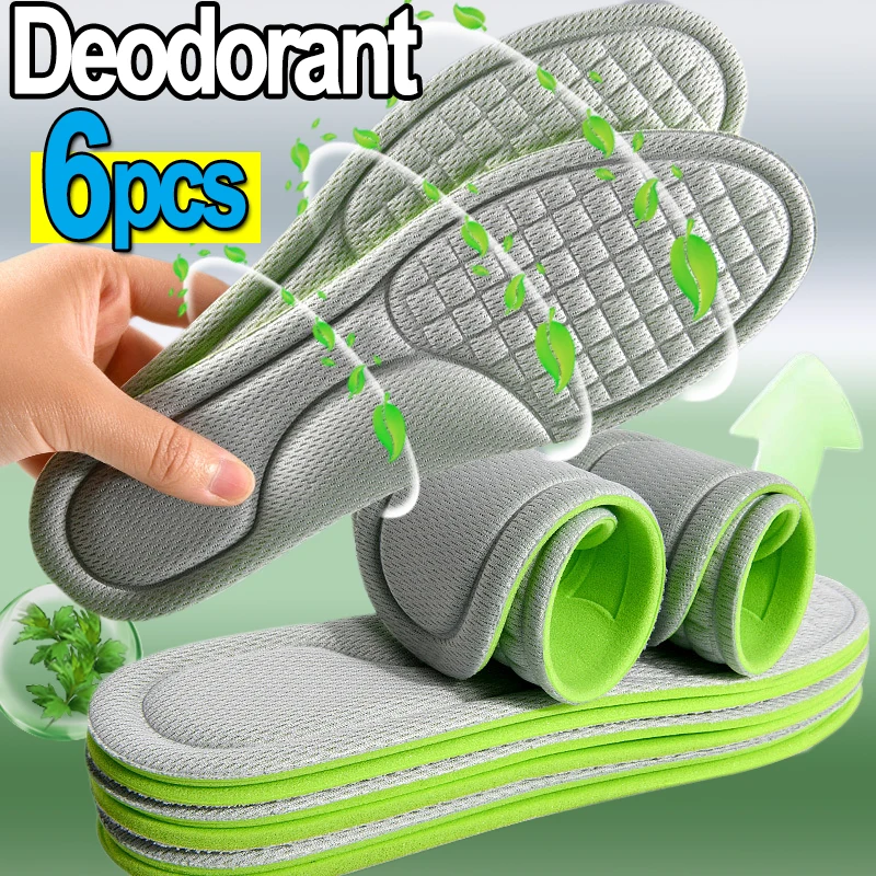 1/3 paar Deodorant Absorbieren-Schweiß Massage Sport Einlegesohle Weiche Memory Foam Einlegesohlen Schuhe Männer Frauen Füße orthopädische Schuhsohle_voghion.com