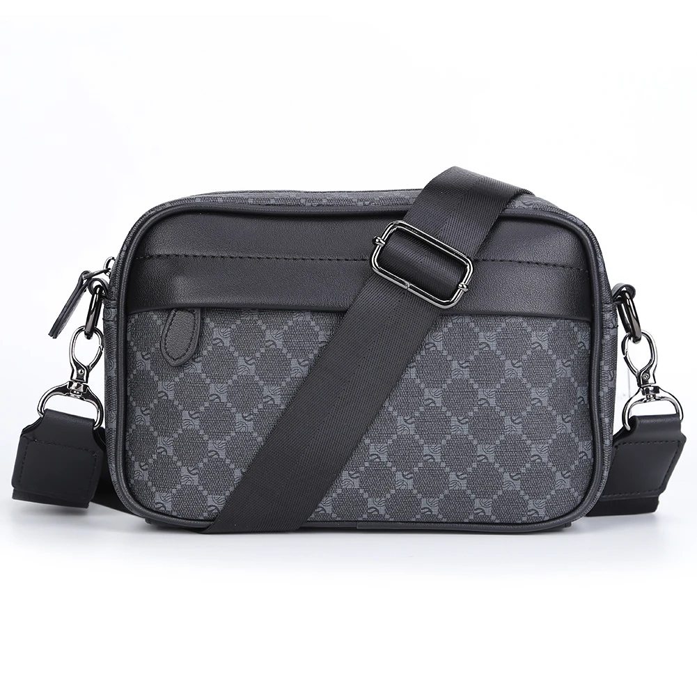 Casual Business Shoulder Messenger Bag Classic Pattern Men Shoulder Crossbody Bag Plaid Designer for Travel Work Male Sling Bags