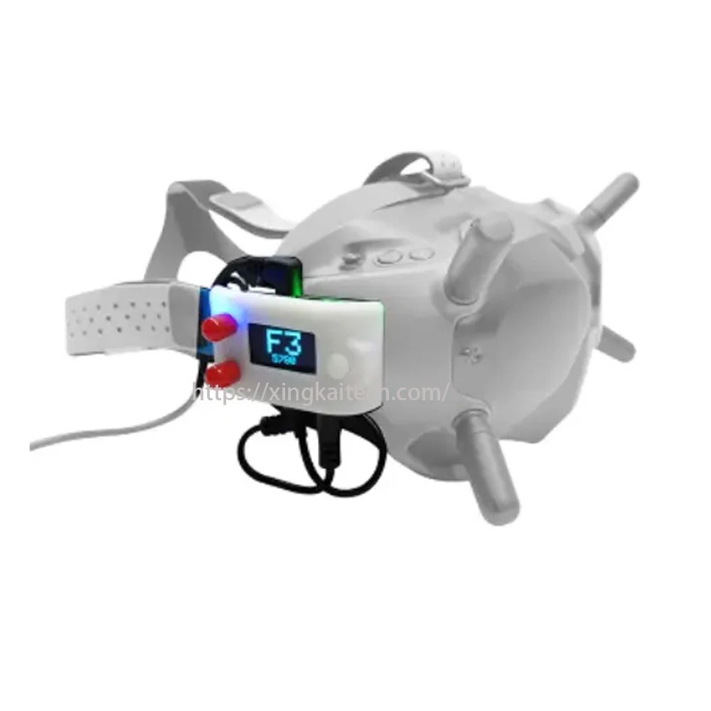 Module RX 1.2G/1.3G/5.8G pour DJI FPV Lunettes V3.0 PLUS montrant le boîtier aluminium et les antennes