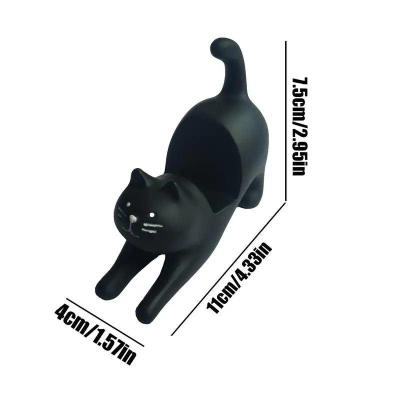 Charming Cat Resin Phone Stand - Adorable Desk Decoration