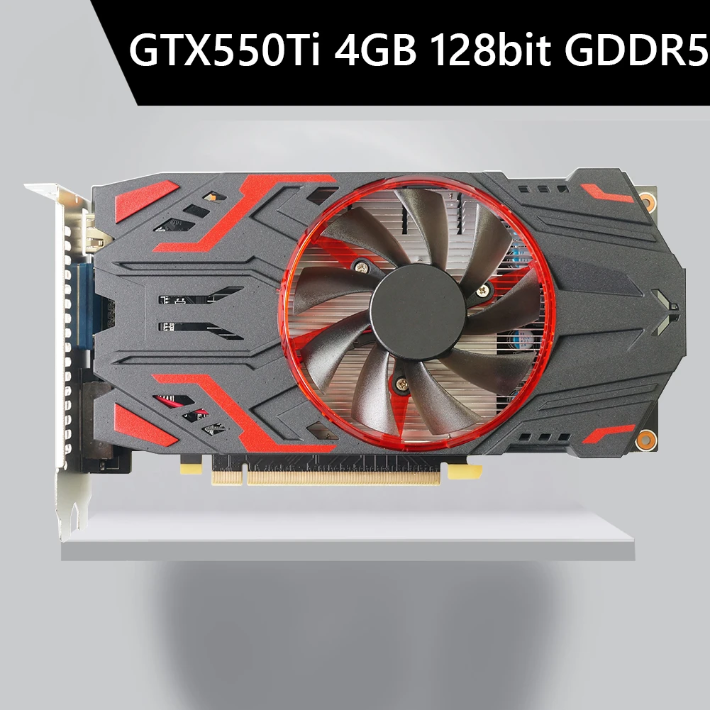 GTX550Ti 4GB GDDR5 Nvidia chip Computer discrete game graphics card 128-bit PCIE 2.0 VGA/DVI interface with cooling fan