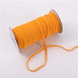 Colorful Flat Elastic Bands - High Stretch Spandex Ribbon for Sewing and Garment Accessories (Gold yellow)