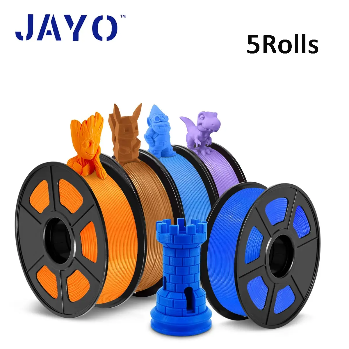 JAYOPETGABSPLAMetaPLASILKFilament5Rolls175mmFDM3DPrinter