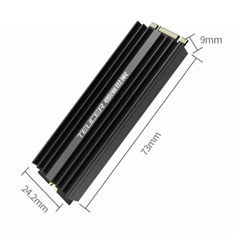 TEUCER M2 SSD Heatsink NVME 2280 Solid State Disk Drive Radiator Cooler Cooling Pad for Desktop PC M.2 NVME PS5 Heatsink — view 4