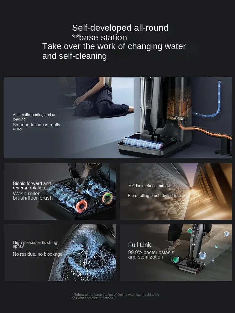Deerma P60Max Wireless Floor Washer Household Appliances Maintenance-free Antibacterial Edge Space Station Suction Mop 4