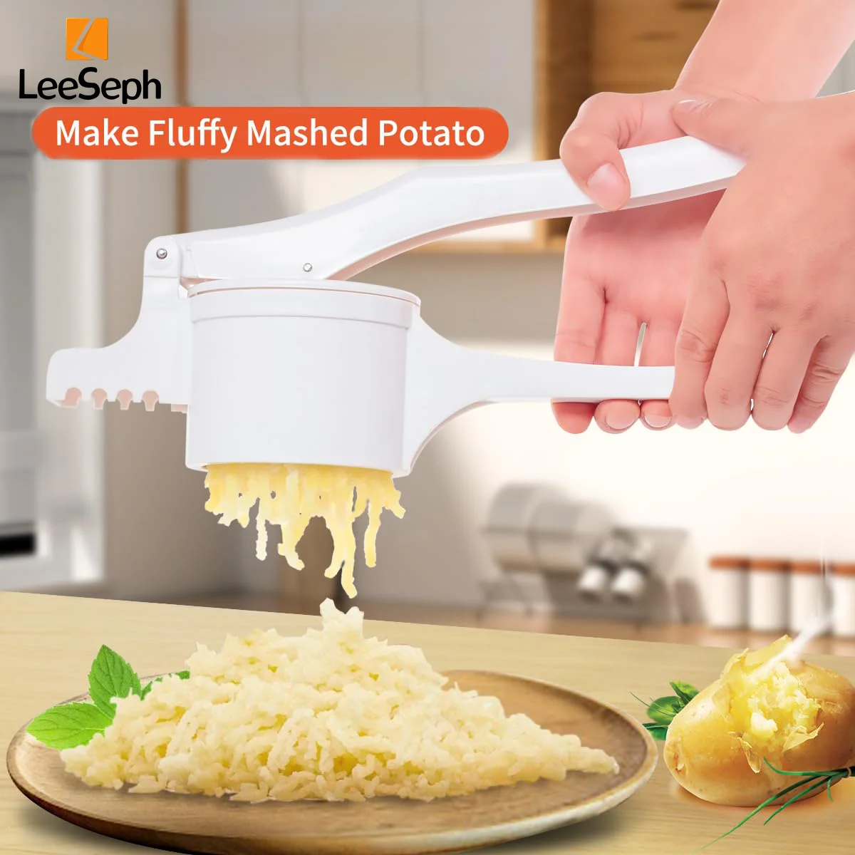 Potato Masher 3 Stainless Steel Interchangeable Discs Manual Potato Press Ricer Kitchen Tool Fruit Vegetable