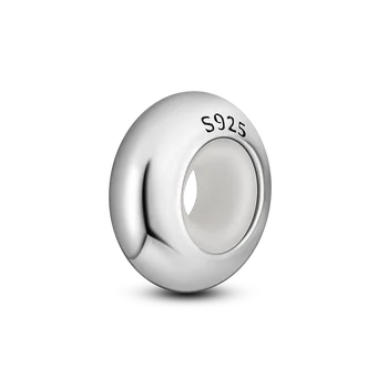 Silicone Stoppers Beads Rubber 925 Silver Spacer Charms Fit Original Pandora Necklace Bracelet DIY Jewelry Making Women