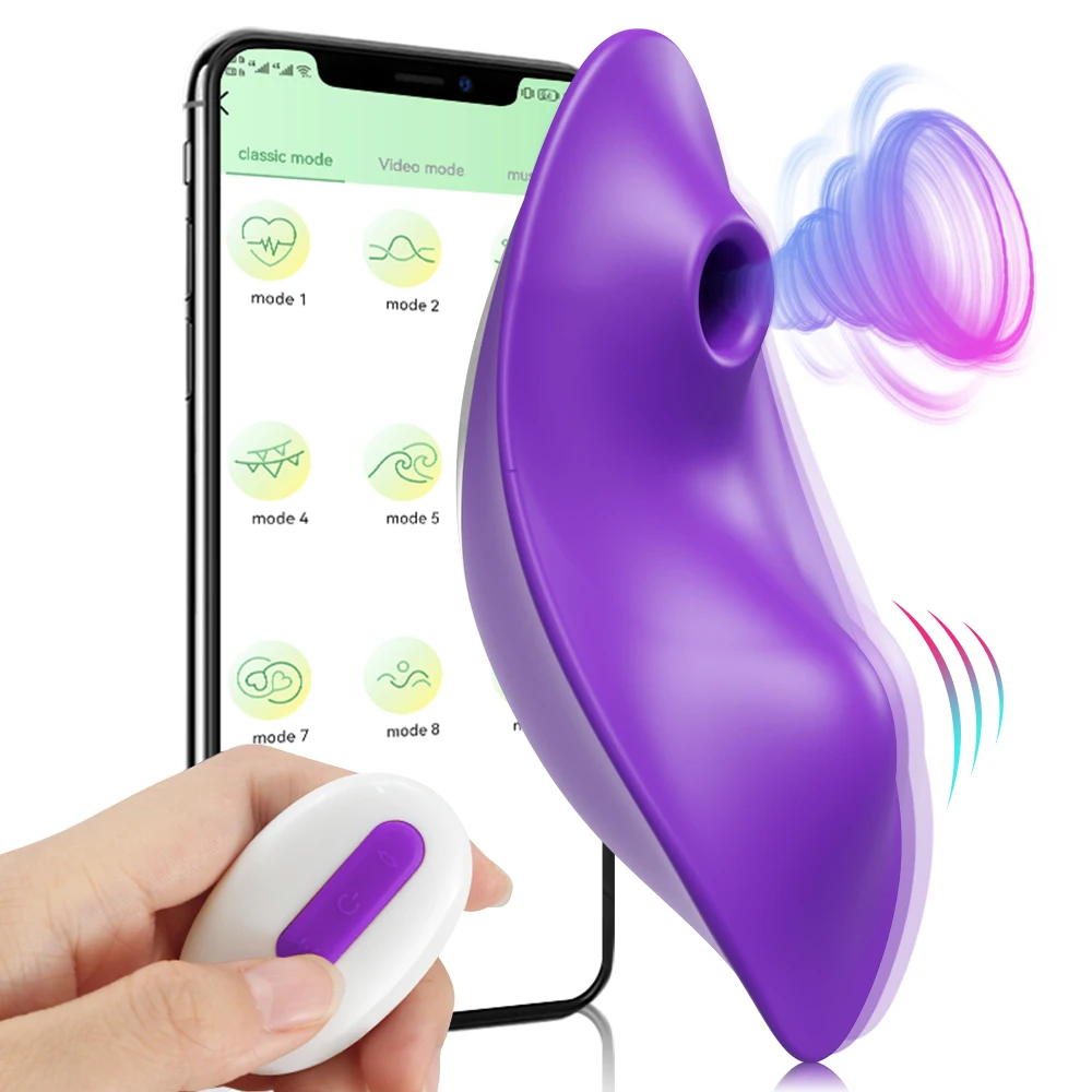 Bluetooth APP 2in1 Sucking Vibrator Wearable Remote Control Sucker Clitoris Stimulator Sex Toy For Women Adults Couples vagina sucking vibrator clit sucker vibrator female sex toy female masturbator