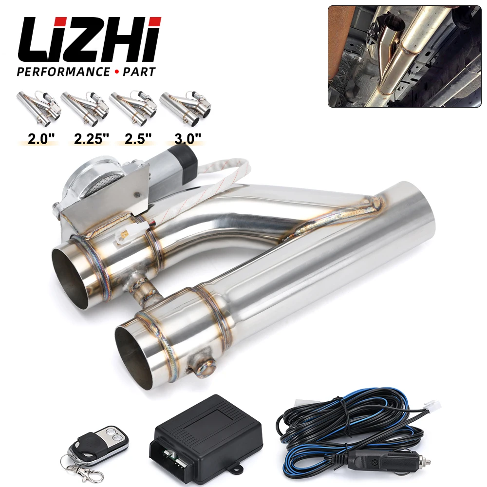 

New TYPE Universal 2" 2.25" 2.5" 3.0" Stainless Steel 304 Electric Exhaust Downpipe Cutout E-Cut Out Dual-Valve Remote Wireless