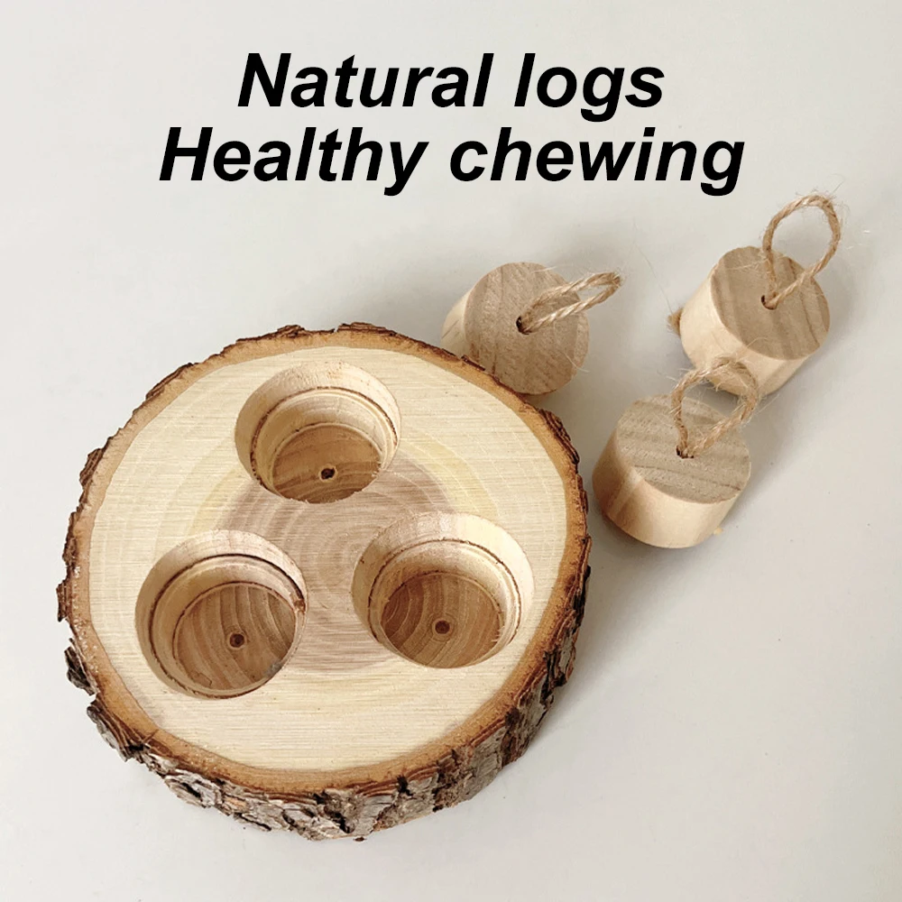 Wood Round Chew Toy for Small Pets 3