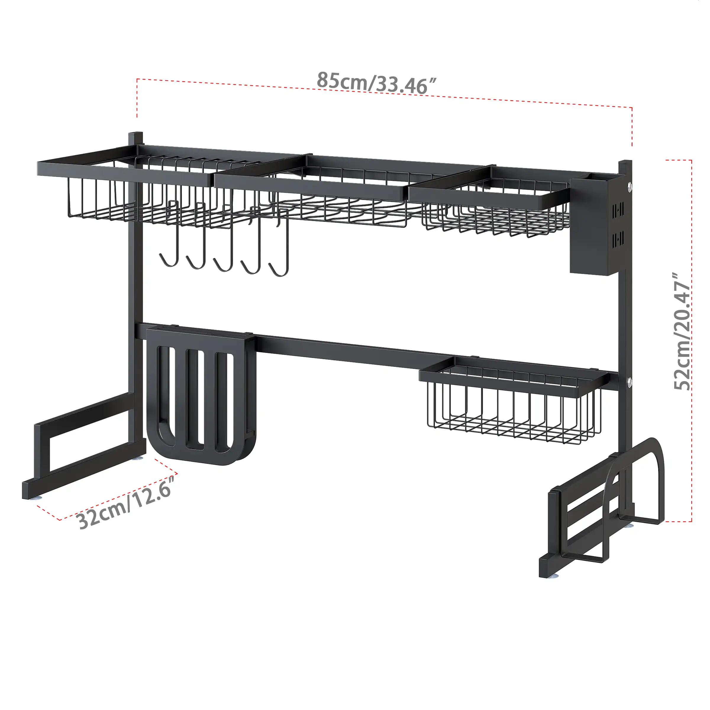 

Over Sink Dish Drying Rack Large Two Tier Vertical, Drains & Dries Plates, Bowls, Glasses, Pots, Pans, Utensils, Cutlery & Mo