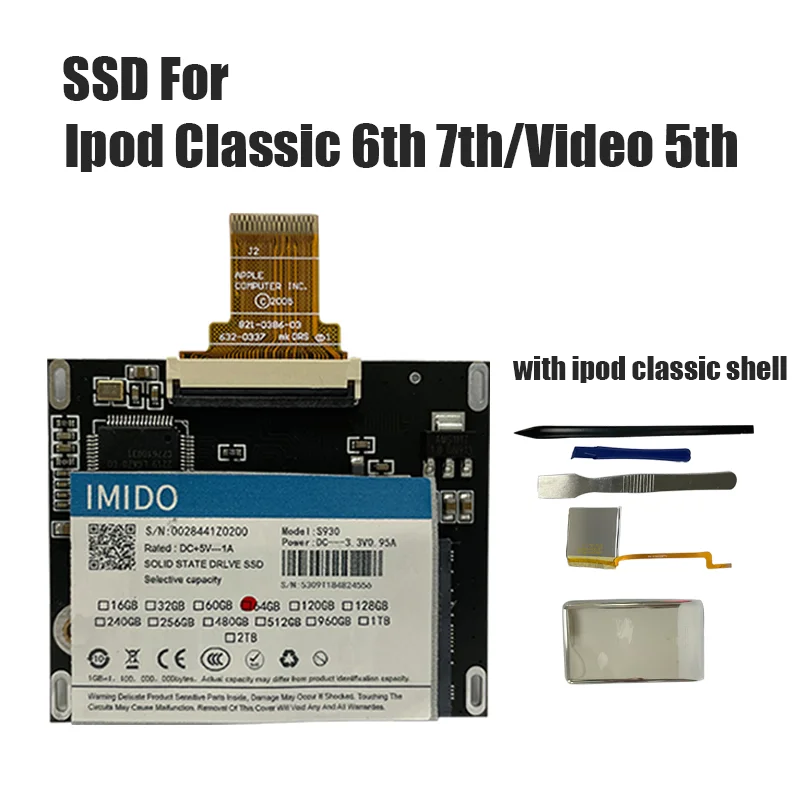 Kit De Atualização Ipod Classic Ssd 128gb Incluído Peças