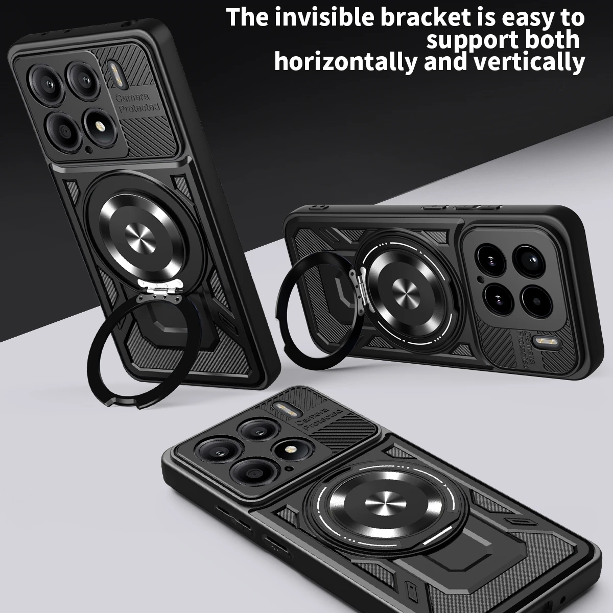 Armor Shockproof Wireless Charging Case with Car Magnetic Holder