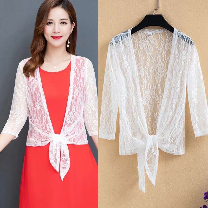 3/4 Sleeve Crop Shawls Women Bolero Open Front Shrugs Lace Bolero Wedding Jacket Cardigan Bride Wraps wedding shawl
