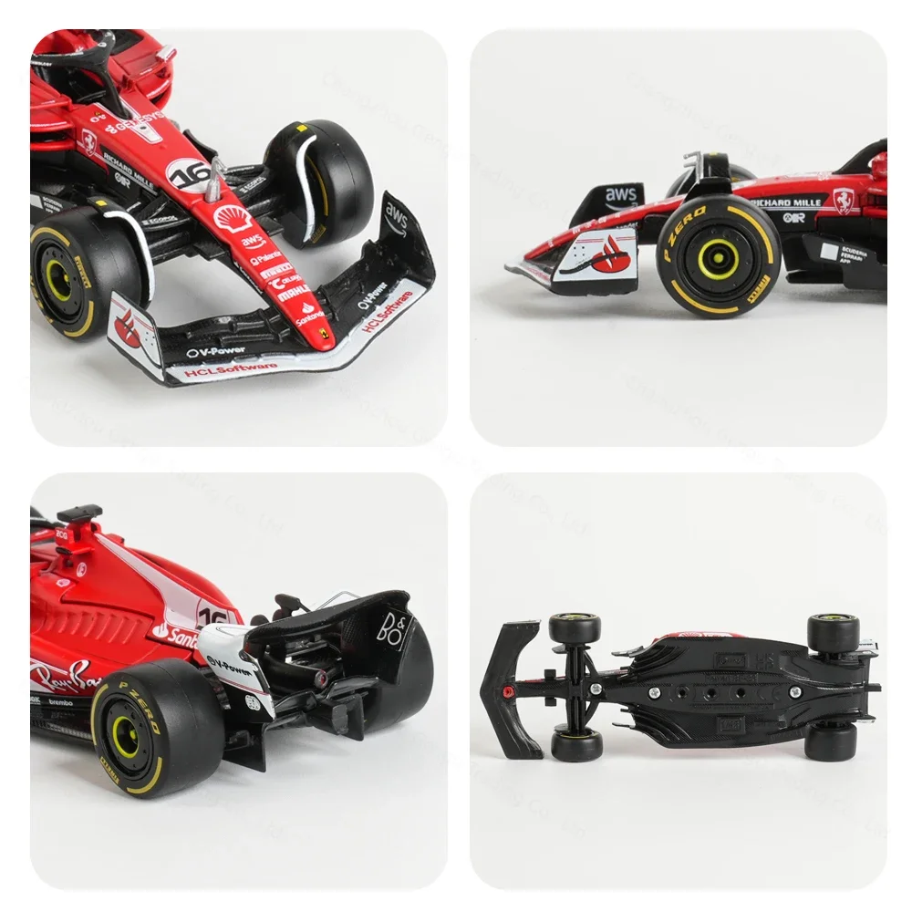 Bburago 1:43 Ferrari 2023 SF23 Las Vegas #16 #55 F1 Racing Formula Car Static Simulation Diecast Alloy Model Car 6