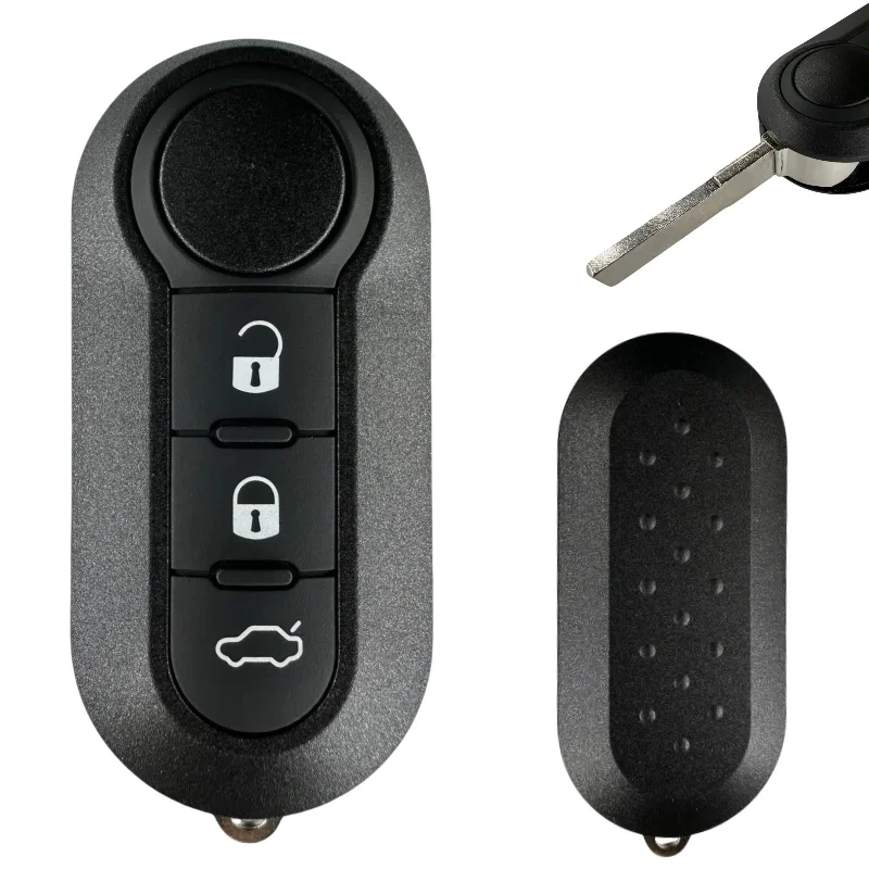 Reservesleutel voor radiosleutel Fiat Grande Punto Evo Panda Bravo Stilo 500 L en Lancia Y Delta Musa behuizing met 3 toetsen sleutels (oud model voor