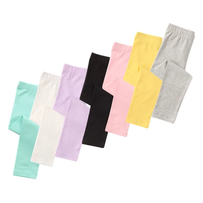 Spring Girls Leggings Cotton Trousers Kids Pants Girls Pants Solid Color Children Leggings Trousers 2-7T solid color pantyhose kids leggings