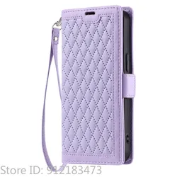 Magnetic Flip Leather Wallet Phone Case with Card Holder and Buckle Cover - Redmi 15 5G (169mm) (Lavender)