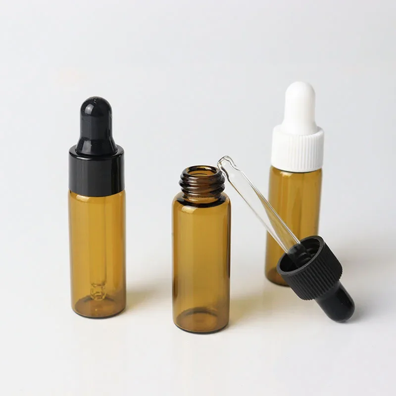 Oil Bottle Tawny Glass 1-5ml Bottling Cap Stock Solution Small Bottle Empty Amber Essential Thin Dram Perfume Vials Sample Test 100% test very good product sr32q i7 7700hq i7 7700hq sr32n i7 7820hq i7 7820hq bga reball balls chipset in stock