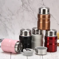 500/750ml 304 Stainless Steel Stew Pot, Porridge Beaker,  Sleeve Hand Soup Pot Thermos Cup Insulated Food Box 1