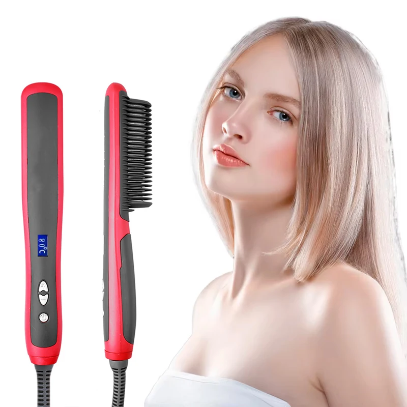 Salon Professional Negative Ion Straight Hair Comb Portable And Fast Heating Negative Ion Straight Hair Comb Styling Tool