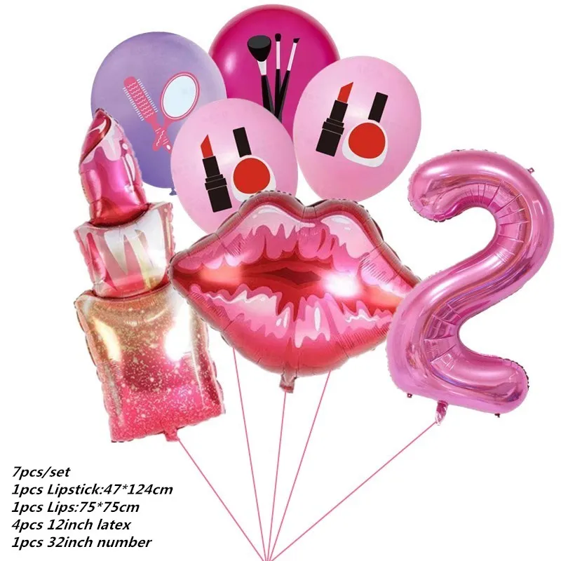 1set Lippenstift Braut Dusche Folie Latex Ballons Kiss Me Mund Hochzeit Helium Bälle Spa Party Dekorationen Erwachsene Air Globo spielzeug – Detail 2