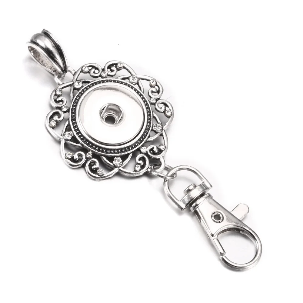 10pcs Vintage Owl Snap Button Key Chain Keychains Keyrings Fit DIY 18MM Snap Buttons Jewelry