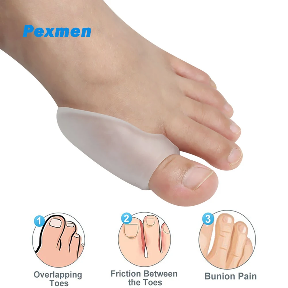 Pexmen 2Pcs Gel Bunion Corrector Protector Bunion Pads Cushion for Big Toe Pain Relief from Friction Rubbing and Pressure