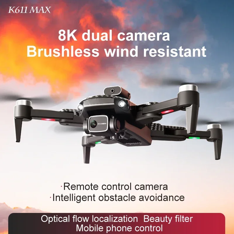 New K611 MAX Drone Profissional 4K Dual-camera Brushless Obstacle 