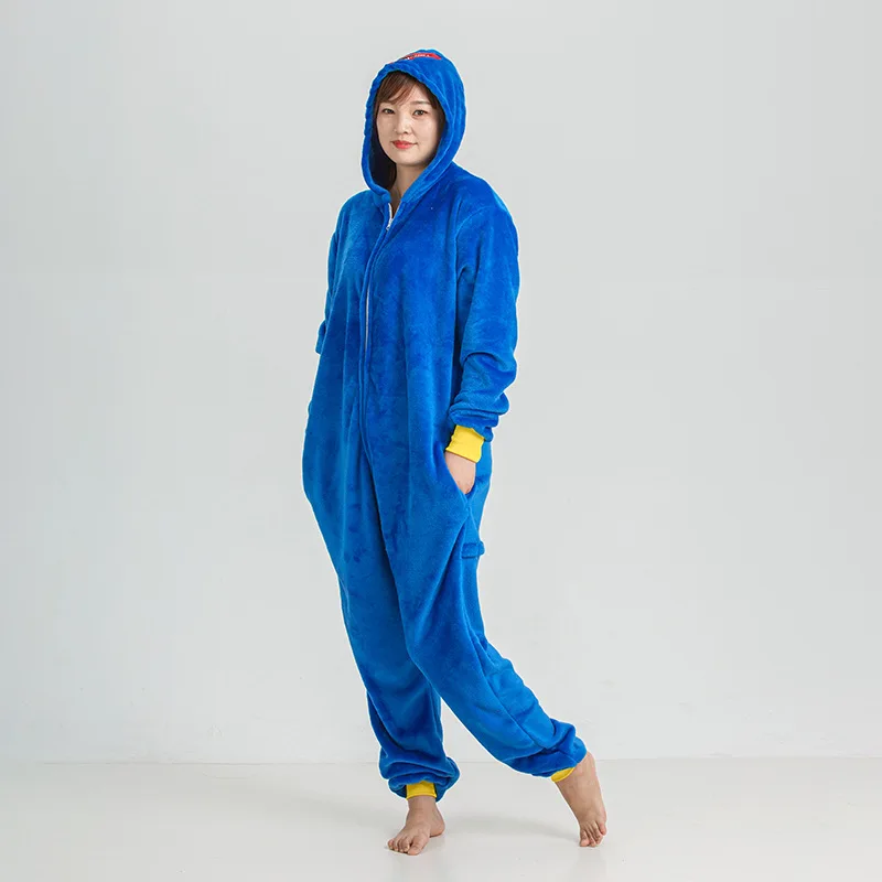 Unisex Adult Animal Onesie Pajamas Kigurumi Monster Costume Flannel Cosplay One Piece Halloween Carnival Christmas Sleepwear Set