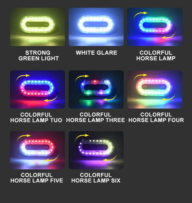 Bicycle Lights RGB Bike Tail Light 600 mAh 14 Lighting Mode Rainbow LED Warning